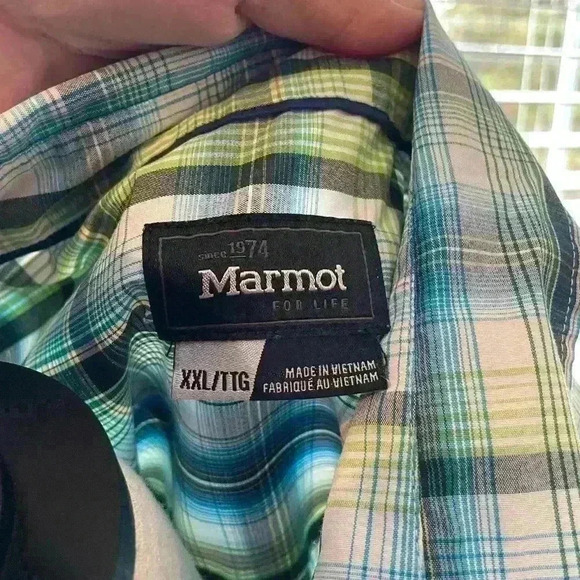 Mens Marmot Short Sleeve Plaid Button Down Size XXL - Picture 3 of 6